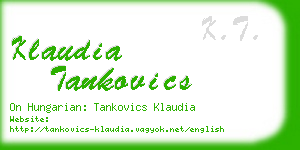 klaudia tankovics business card